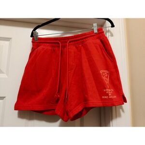 Mac Miller Listen to KIDS Red Sweat Shorts Pizza Graphic Mens Medium Streetwear